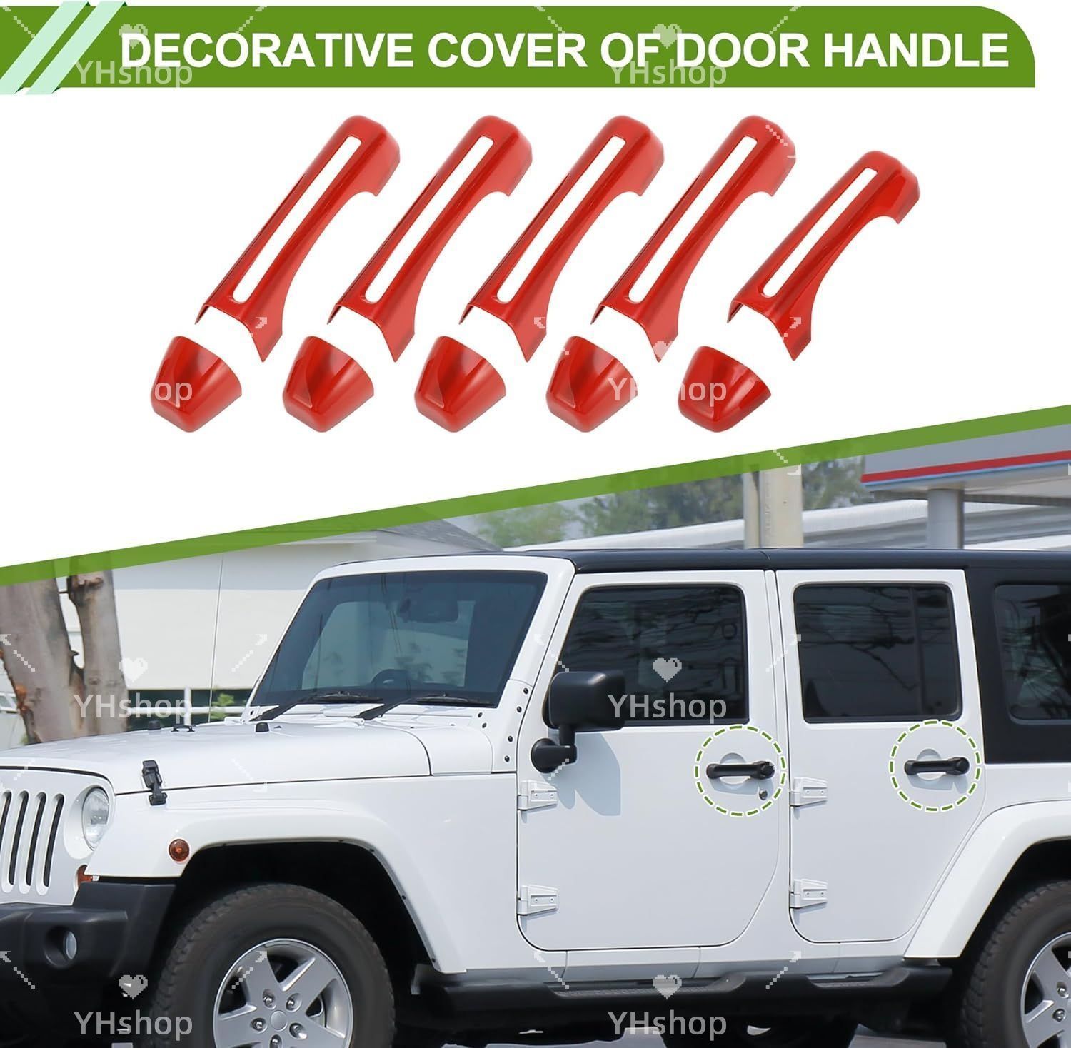 ジープ ラングラー ドアハンドル装飾ストリップ JK サイドドアハンドル