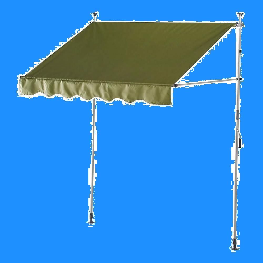 新着商品 伸縮式 日よけ カーキ UVカット カット率99%以上 遮光 突っ張りオーニングテント 雨除け 目隠し アイリスプラザ 簡単設置 200×120cm
