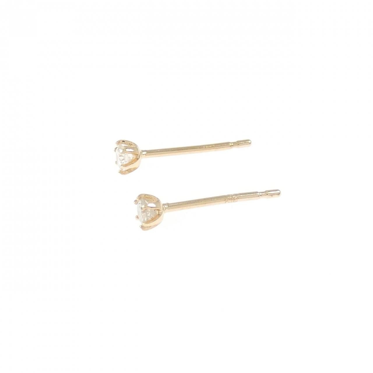 K18PG ソリティア ダイヤモンド ピアス 0.10CT