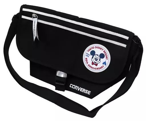 コンバース 東京ディズニーリゾート ミッキーマウス ショルダーバッグ 黒 白 CONVERSE - コンバース 東京ディズニーリゾート ミッキーマウス