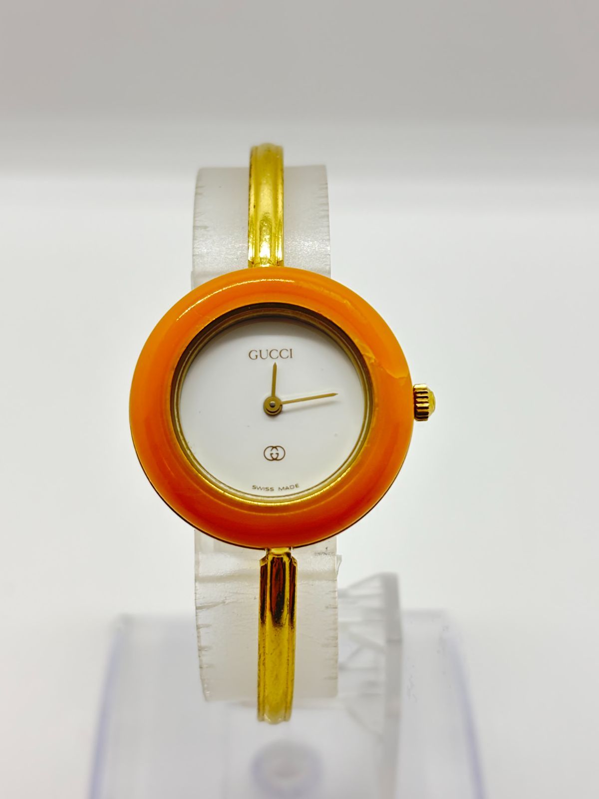 レディース SWISS MADE グッチ GUCCI チェンジベゼル 動作品 稼働品】GUCCI Change Bezel グッチ チェンジベゼル ホワイト