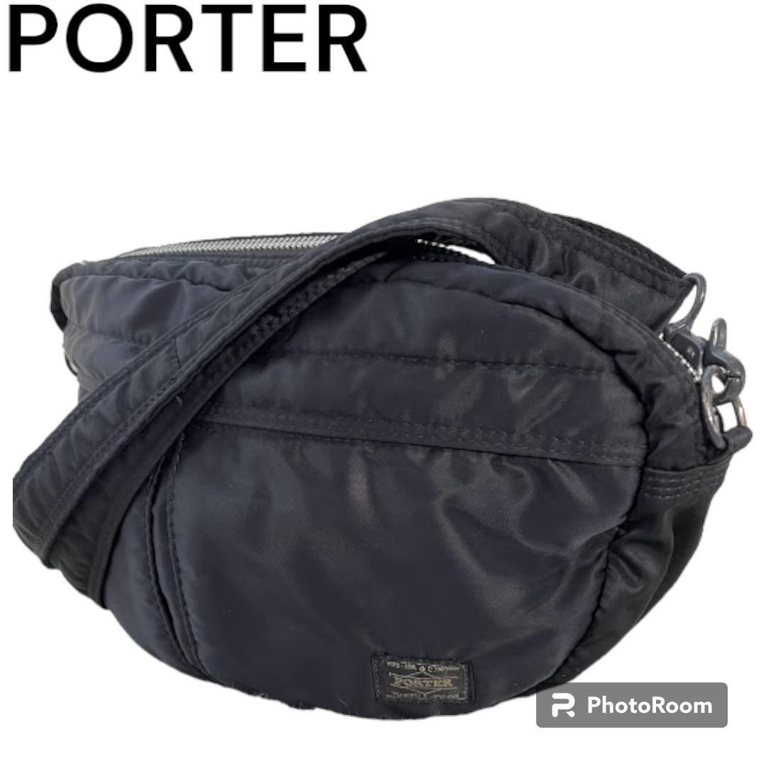 PORTER TANKER ショルダーバッグ ハーフムーン サコッシュ-