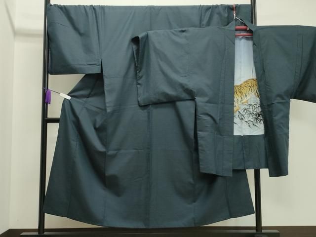 平和屋着物●男性 紬 アンサンブル 120亀甲 正絹 CAAX5857gh