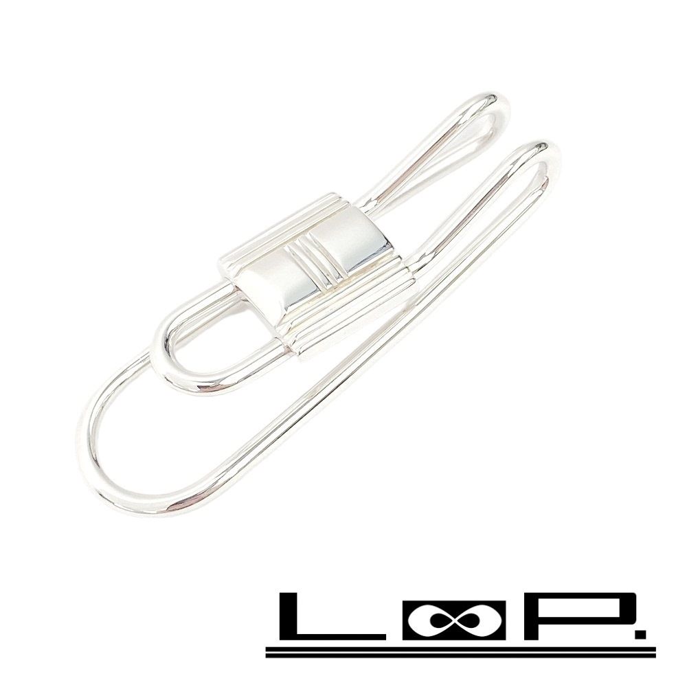 SALE　新同磨き済　エルメス カデナ ケリー マネークリップ 財布 サイフ アクセサリー シルバー SV 箱 【117060】