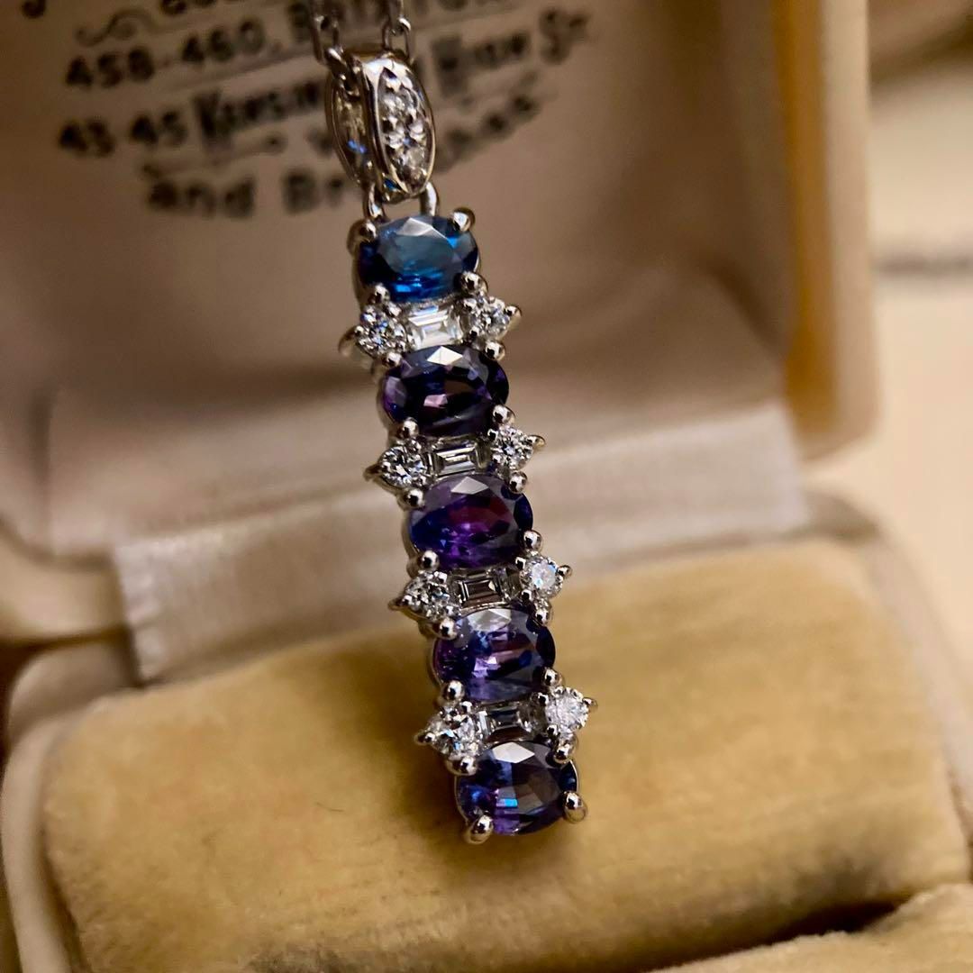 pt900 ブラジル産 アレキサンドライト 0.80ct × ダイヤモンド0.20ct ペンダントトップ｜鑑別書付き NICORILABO_COM