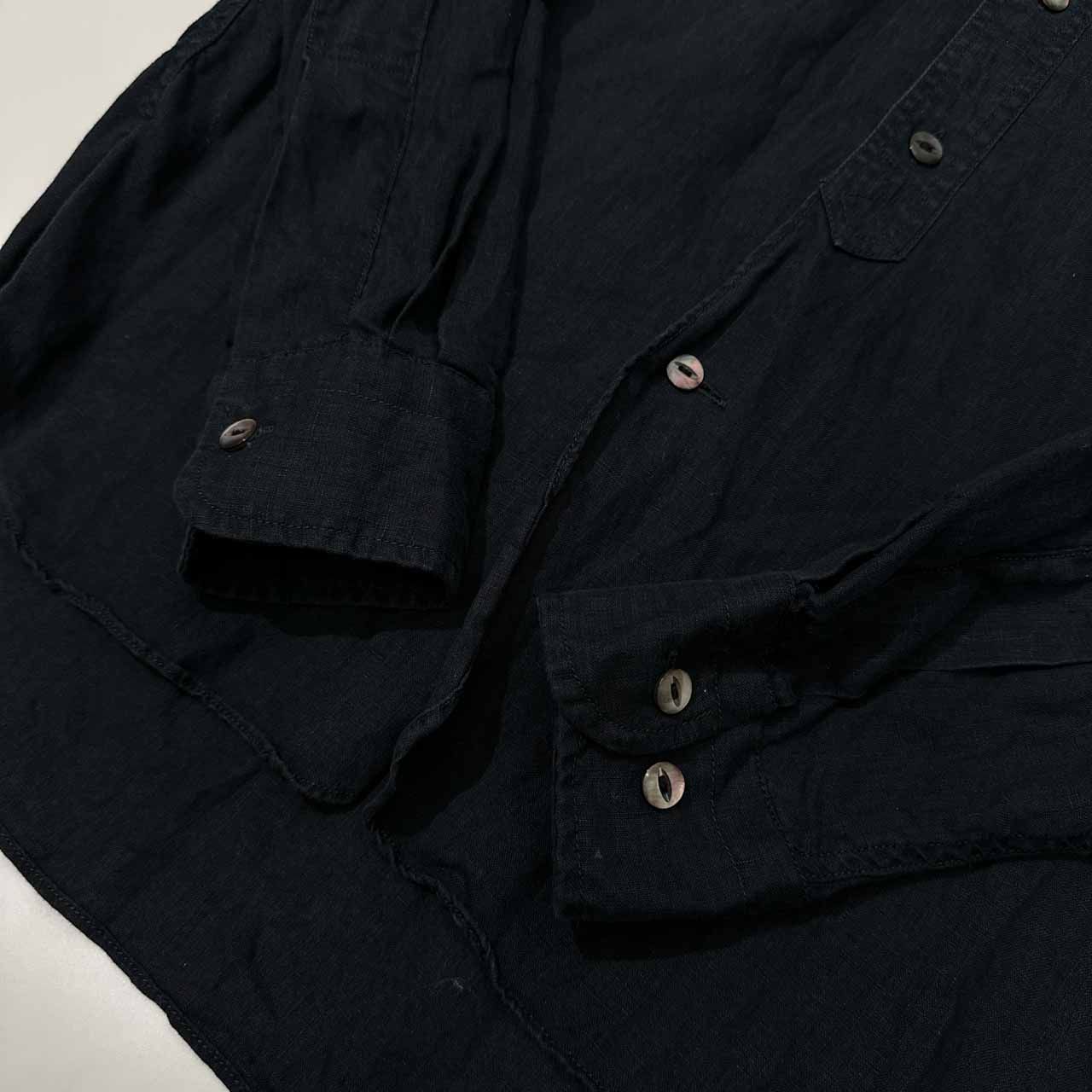 麻100% HAVERSACK ハバーサック ショールカラー 長袖 リネン シャツ