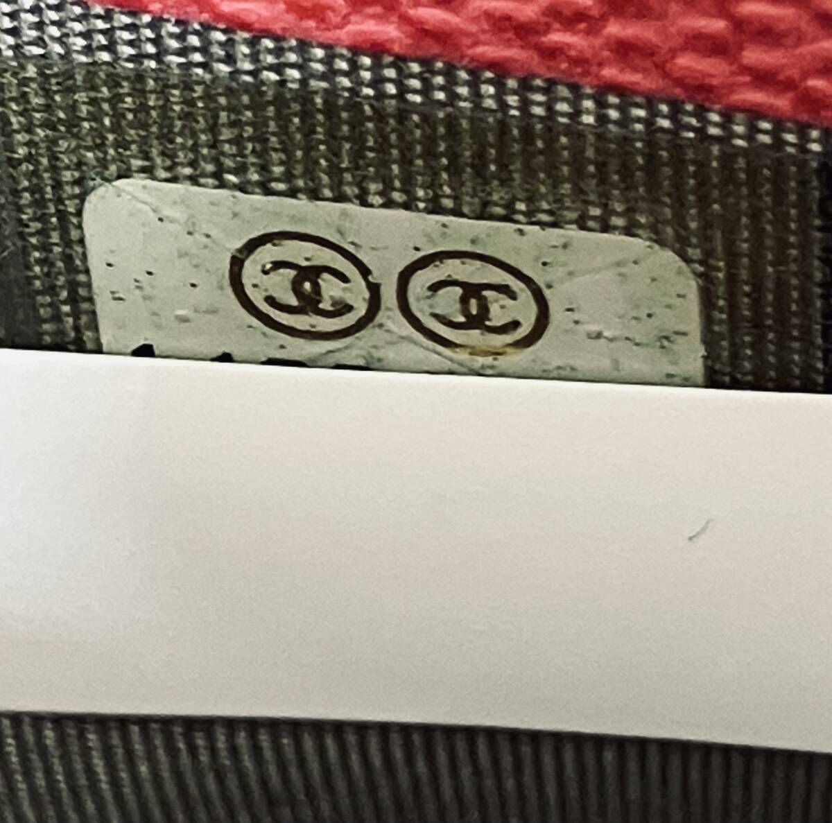 CHANEL レザー 2つ折り長財布 ピンク ギャランティカード