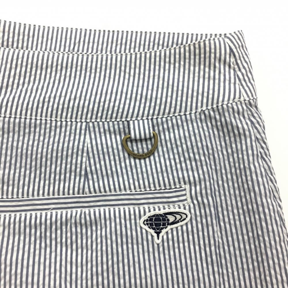 BEAMS キュロットスカート ビームスゴルフ ストライプ柄 GOLF 超美品ビームスゴルフ リネンライクラップキュロットスカート チェック柄 83-28-0005-803 白×ネイビー GOLF動きやすいうえに可愛さ120％なスカート見えキュロット &frasl; ビームス ゴルフ（キュロット｜レディースウェア）：ウェア GOLF（ビームス ストレッチコーデュロイ
