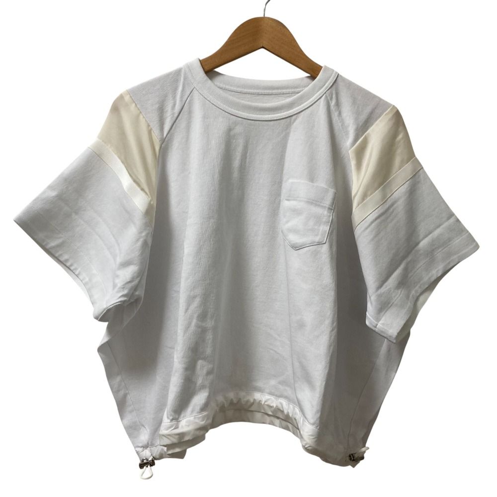 22年商品 sacai サカイ ドローコード 半袖 Tシャツ 22-05979 サイズ1 ホワイト レディース 古着