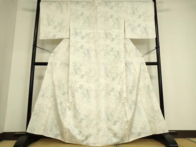 平和屋着物▽上質な紬 単衣 霞文 正絹 逸品 DAAT9651az 平和屋