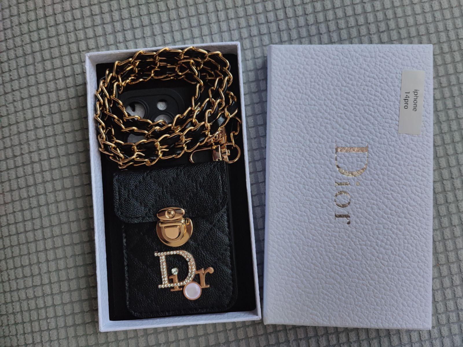 Christian Dior トロッター iPhone 14 ケースブラック 革 - メルカリ