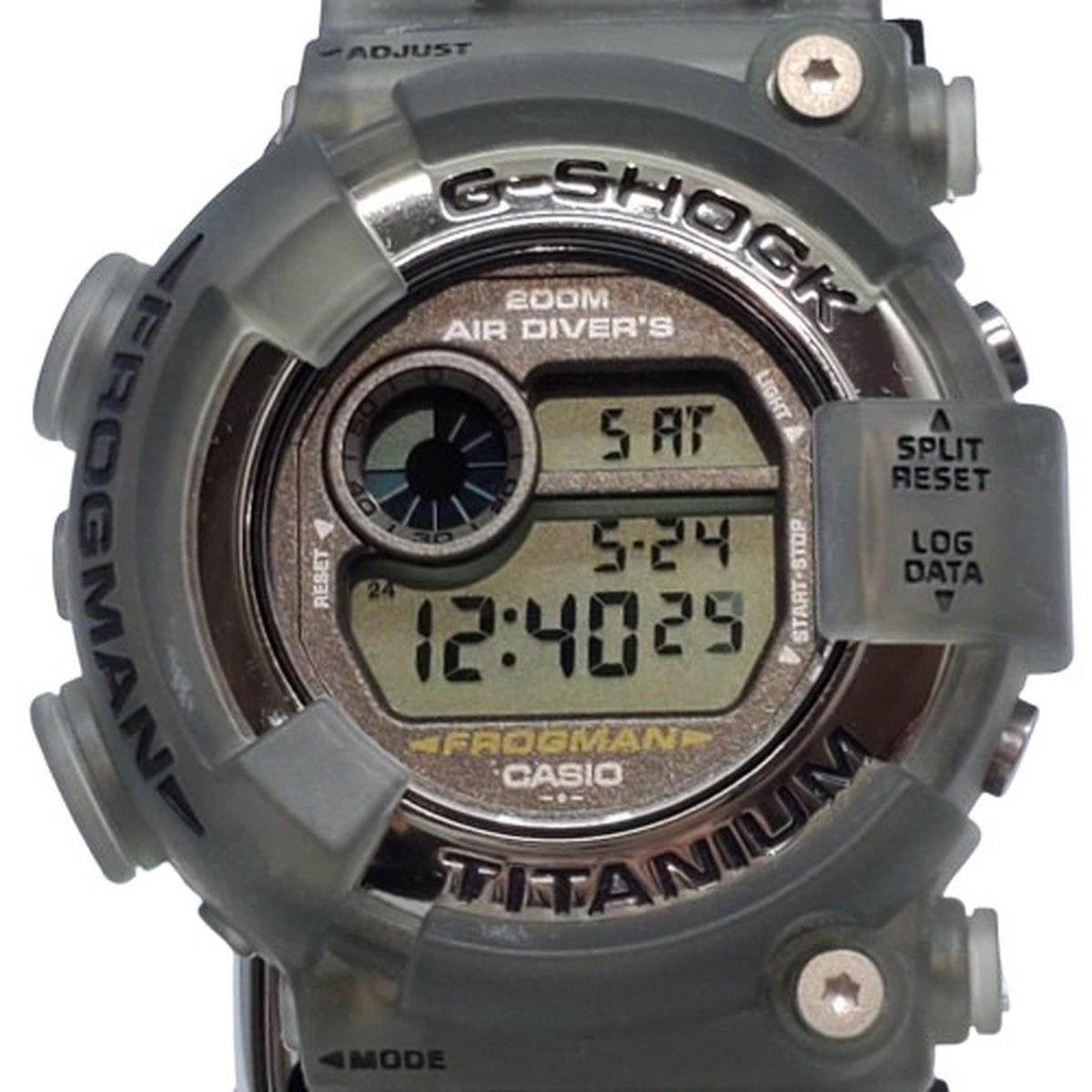 G-SHOCK ジーショック DW-8200MS-8T フロッグマン メンインスモーク グレースケルトン チタン 潜水蛙EL 1998年9月発売
