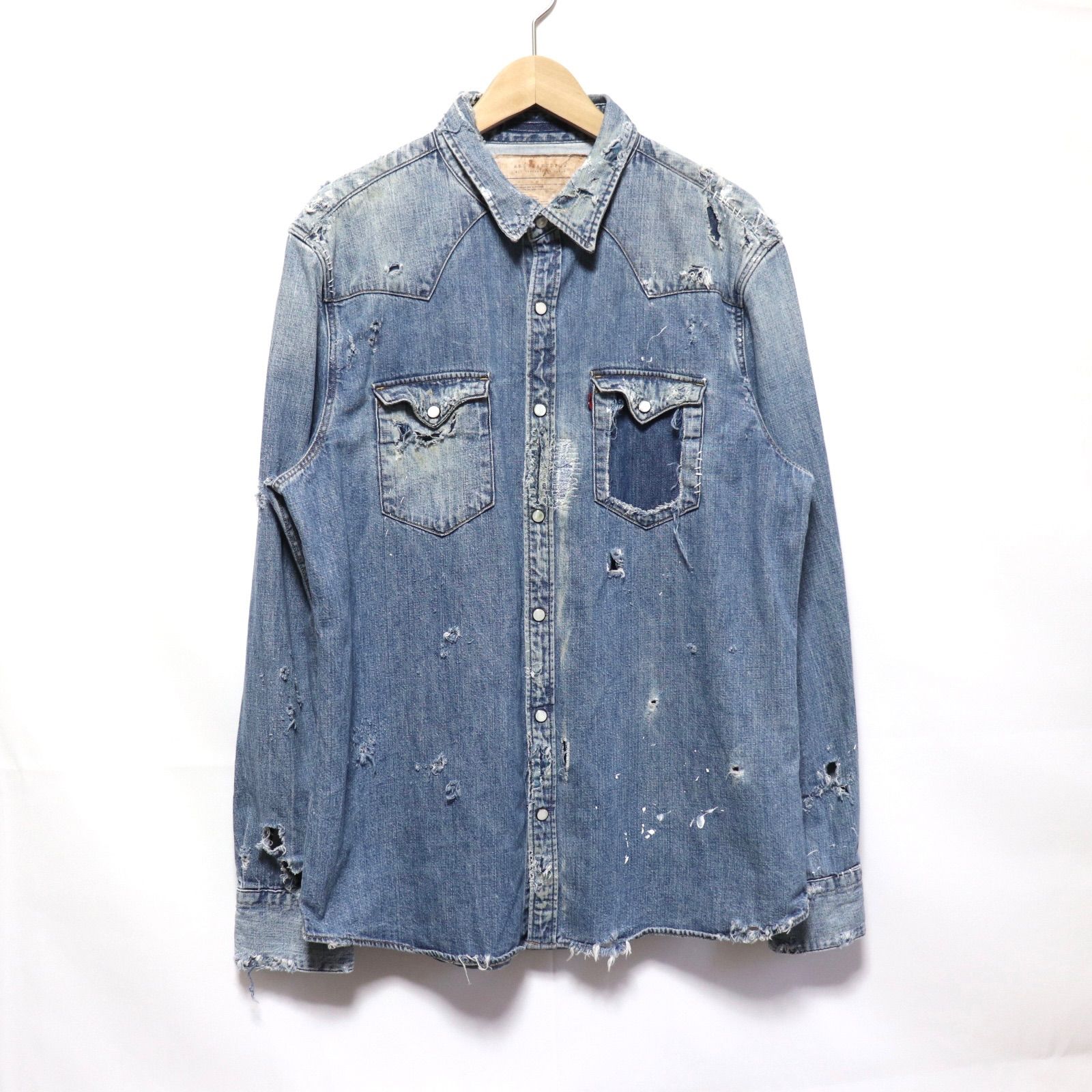 kj古着リーバイス Levi's デニム シャツ ダメージ加工 RESURRECTION