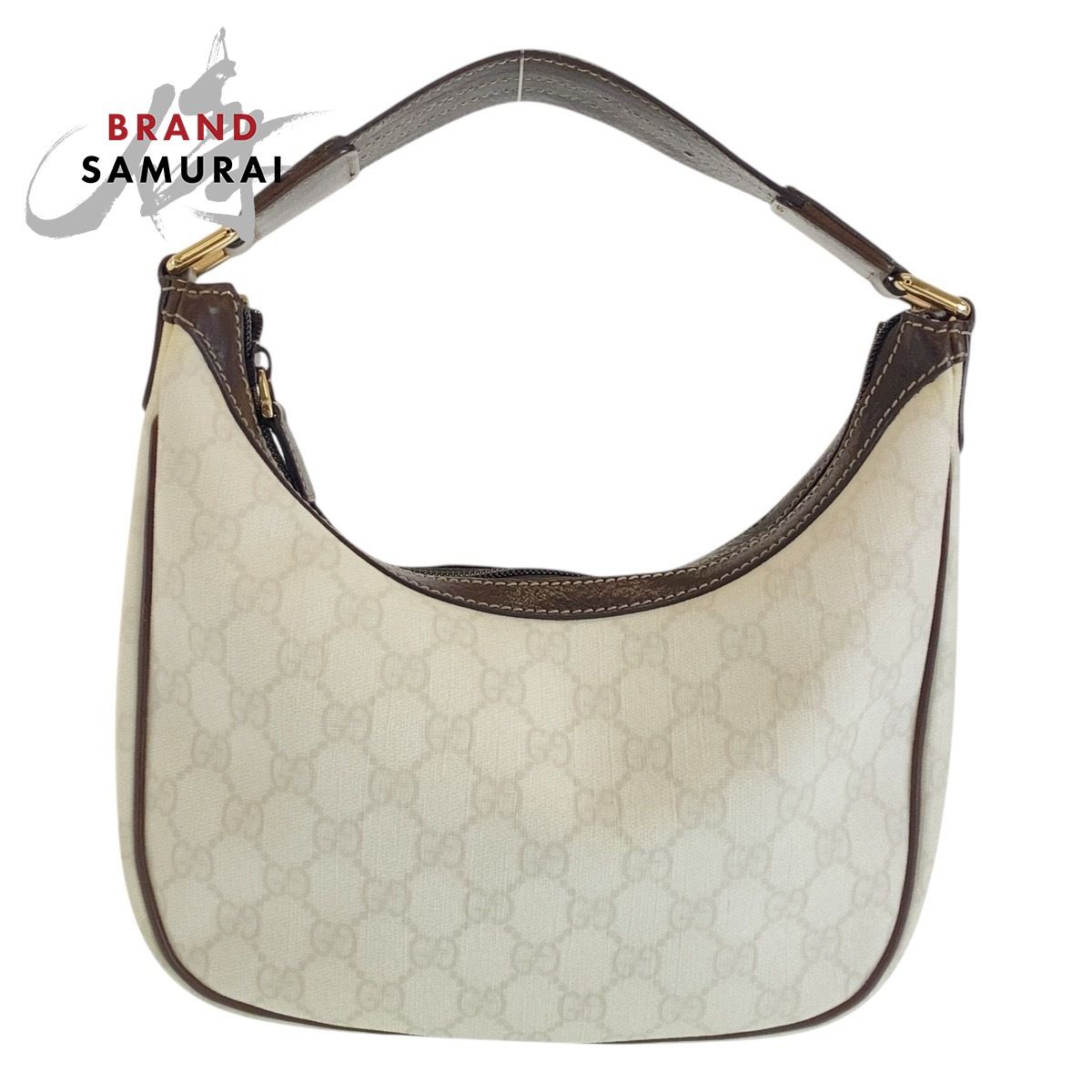 GUCCI グッチ ホワイト ブラウン ゴールド金具 GGスプリームキャンバス 263257 ショルダーバッグ ハンドバッグ レディース 501079【】