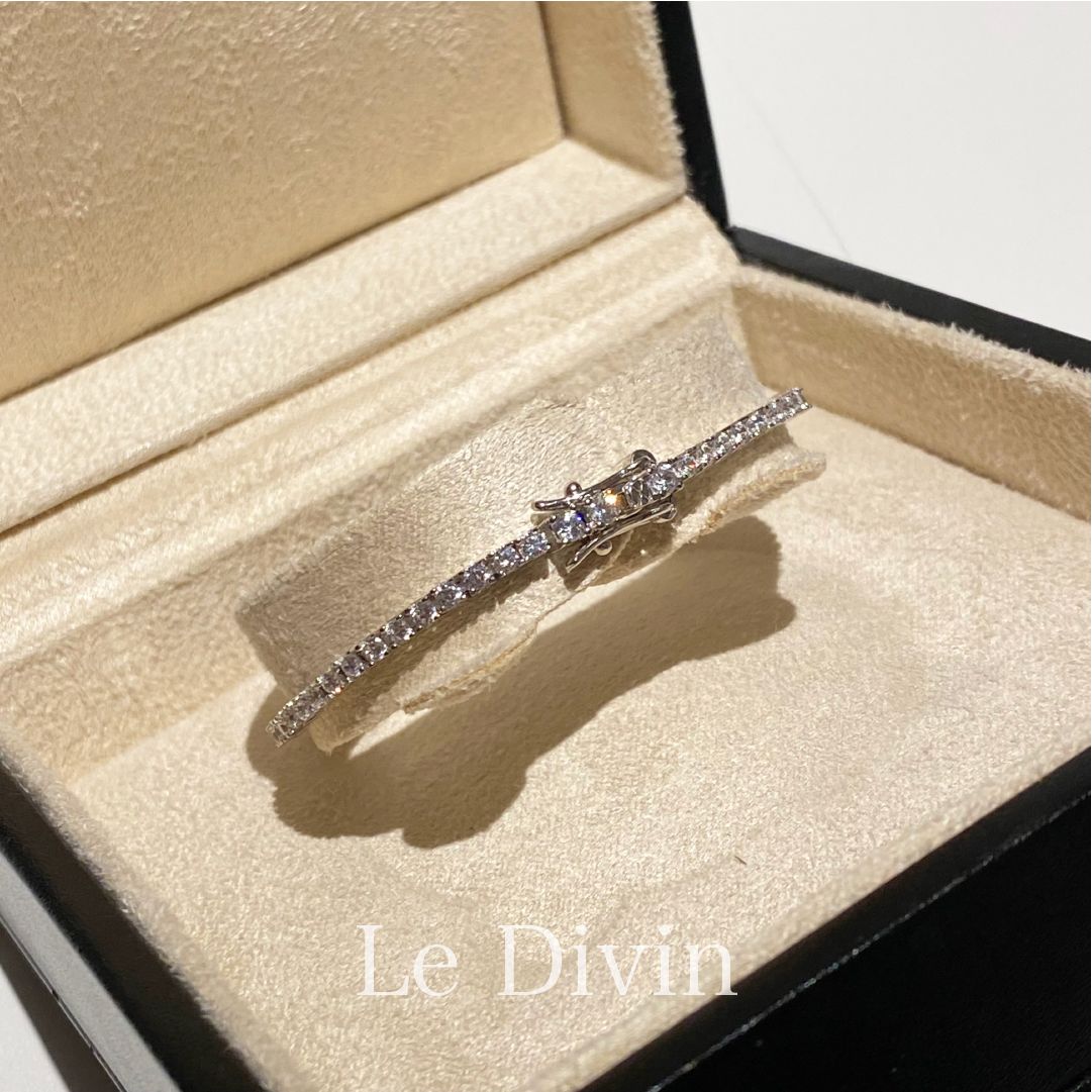 2mm人工ダイヤモンド テニスブレスレットS925プラチナ加工 金アレ対応 2mm／16cm 人工ダイヤモンド テニスブレスレットS925プラチナ