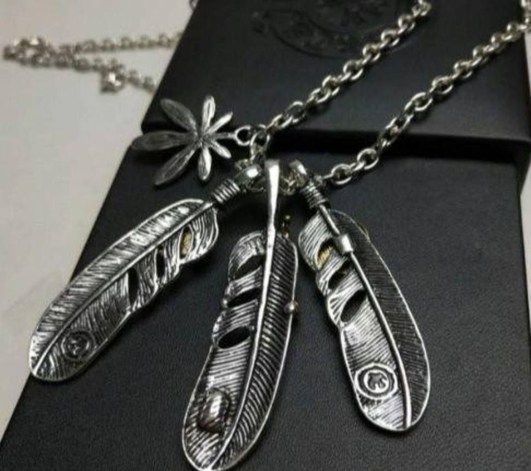 フェザーネックレス シルバー925 フェザー 鳥 羽 小豆チェーンネックレス ペンダント 銀色
