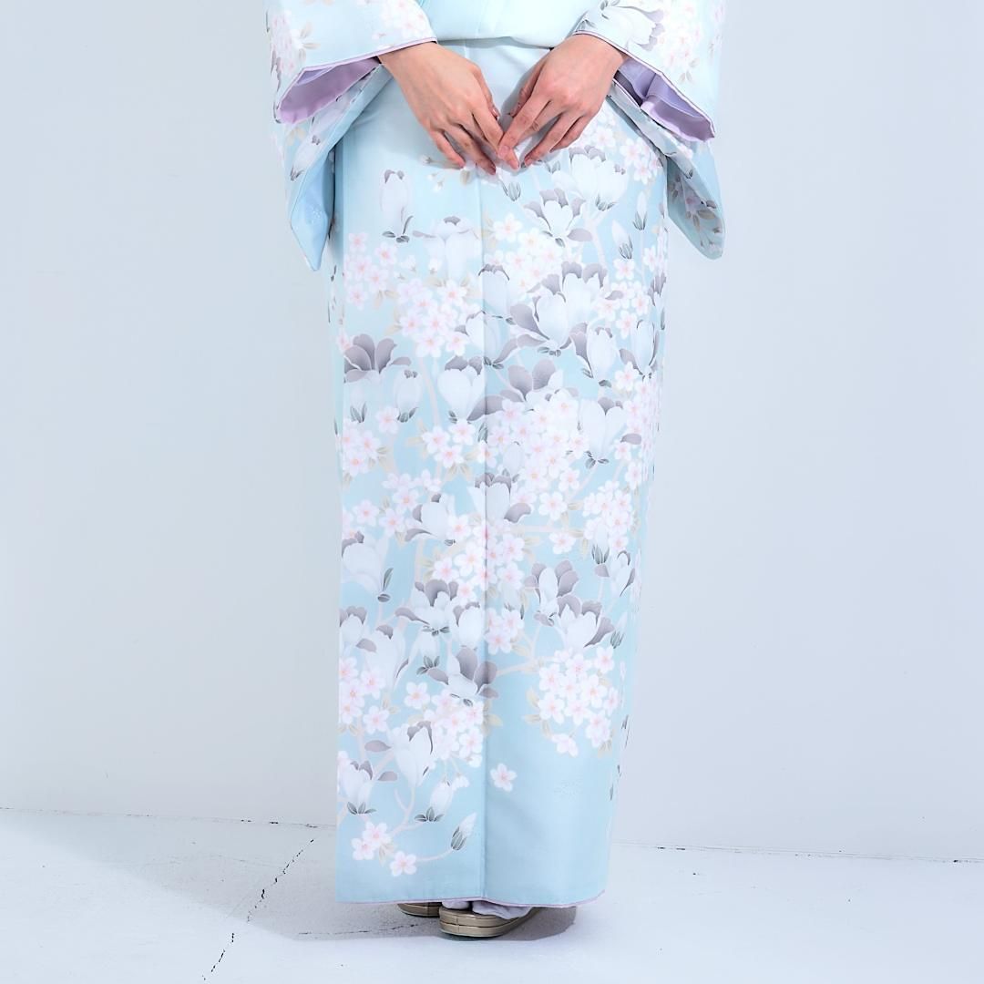 新品・仕立て上がり】訪問着 帯とセット 2点セット 青 水色 古典 No.8 