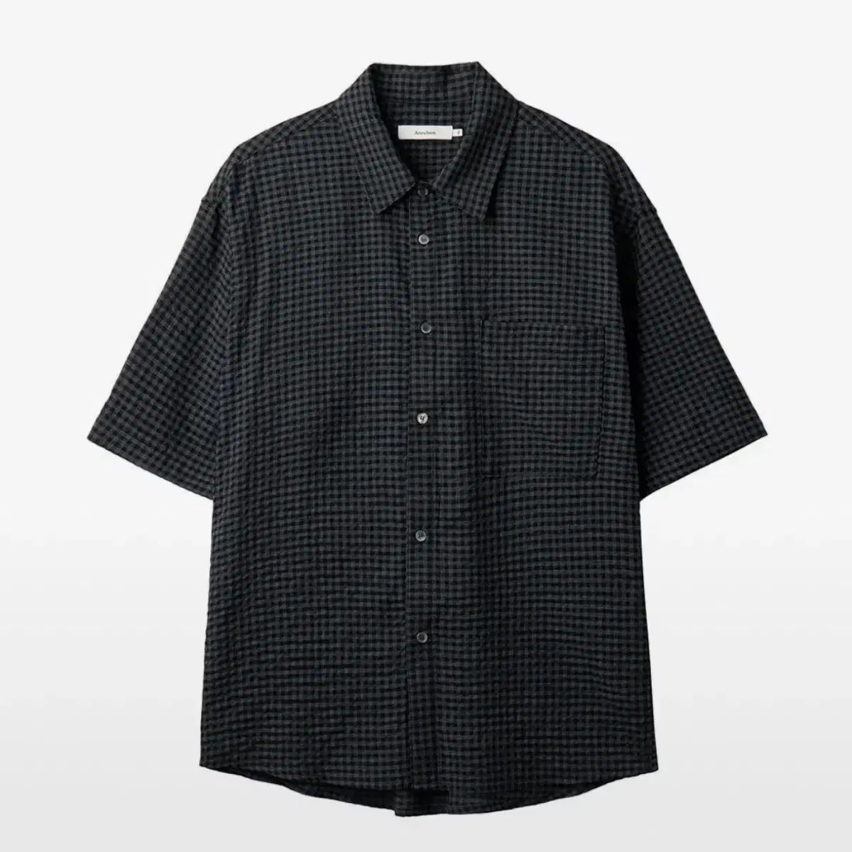 AREUBAN(アルバン) サンド チェック ハーフ シャツ 黒 2 サイズ