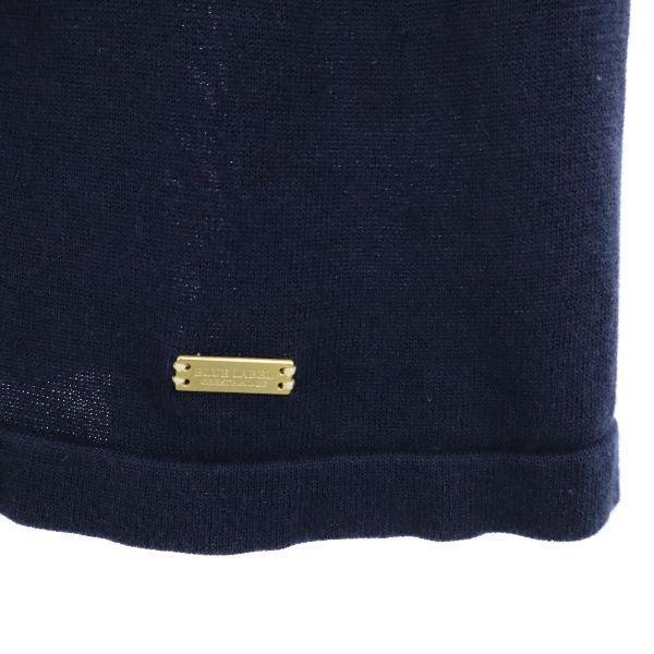 ブルーレーベルクレストブリッジ 三陽商会 花柄リボン 半袖 セーター 38 ネイビー BLUE LABEL CRESTBRIDGE ニット レディース ブルーレーベルクレストブリッジ 三陽商会 花柄リボン 半袖 ニット 38