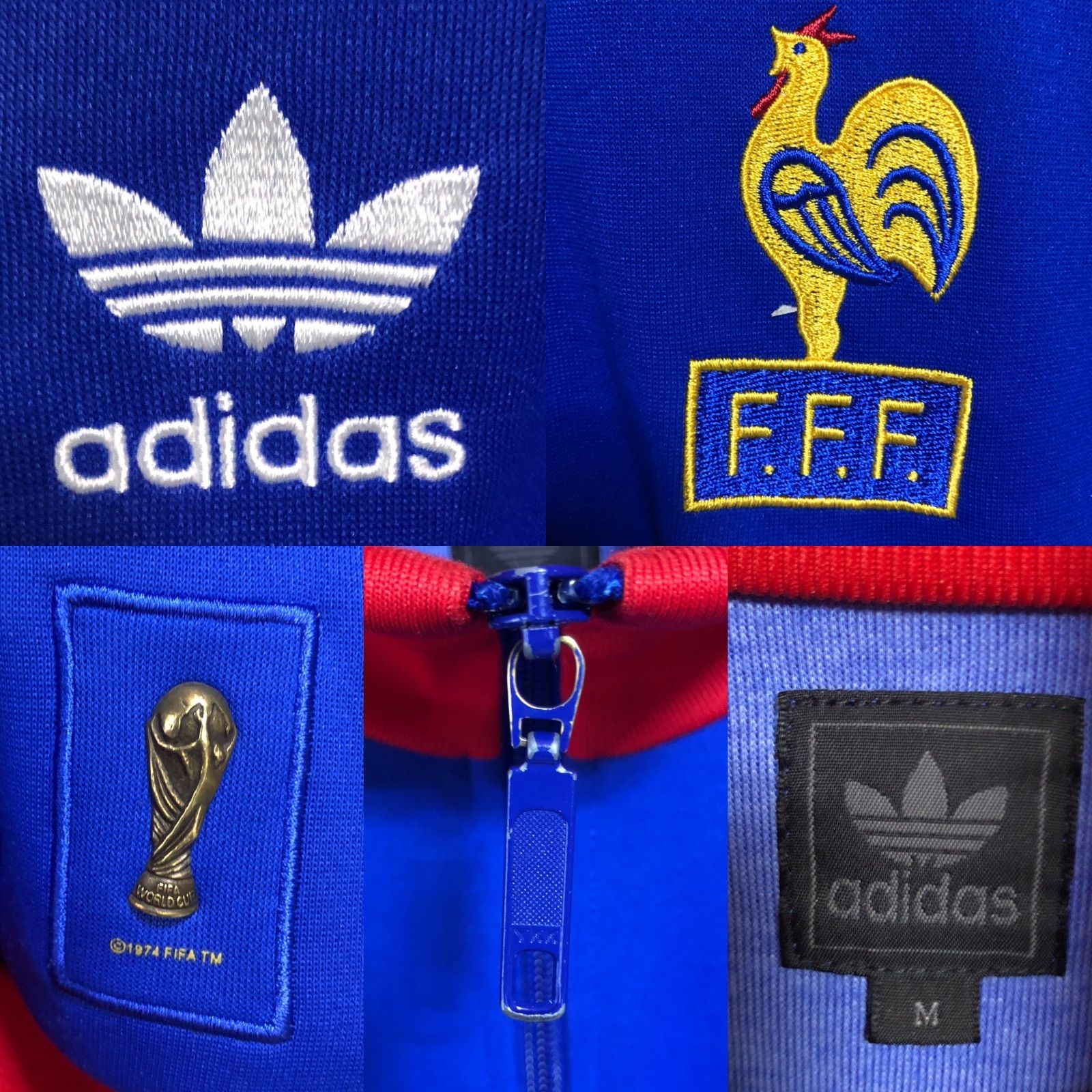 90s⭐️adidas トラックジャケット/ジャージ M 刺繍トレファイル フランス🇫🇷FIFA⚽️WORLDCUP - メルカリ