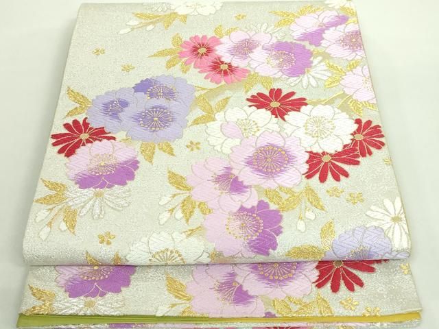 平和屋着物■極上 六通柄袋帯 唐織 百々花 舞桜 金銀糸 逸品 DZAA9817kh5