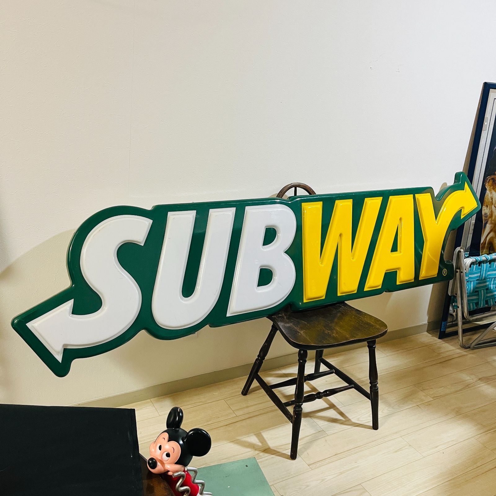 ショップサイン】2m超 SUBWAY (サブウェイ) 看板 ビンテージ - OLD