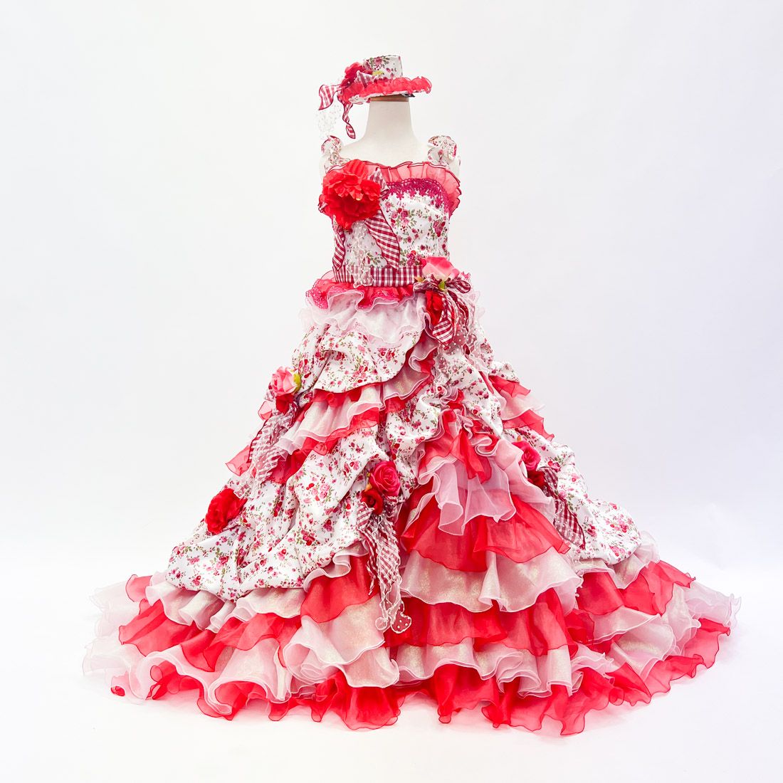 キッズドレス 子供ドレス レッド系 不明 サイズ7相当 KD-53