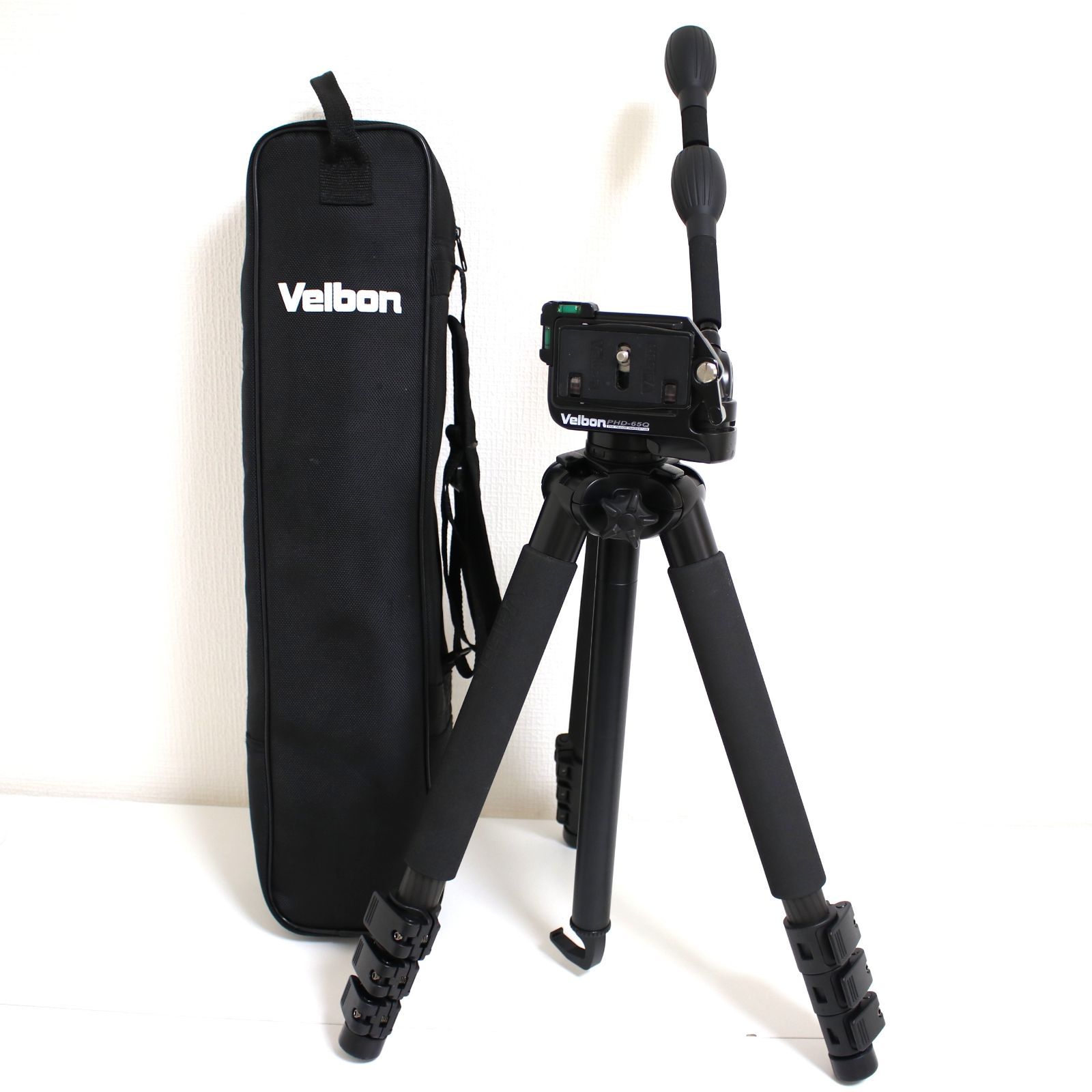 上品 Velbon カーボン三脚 Geo Carmagne E635M II 3段 3Way雲台 442529 ブラック
