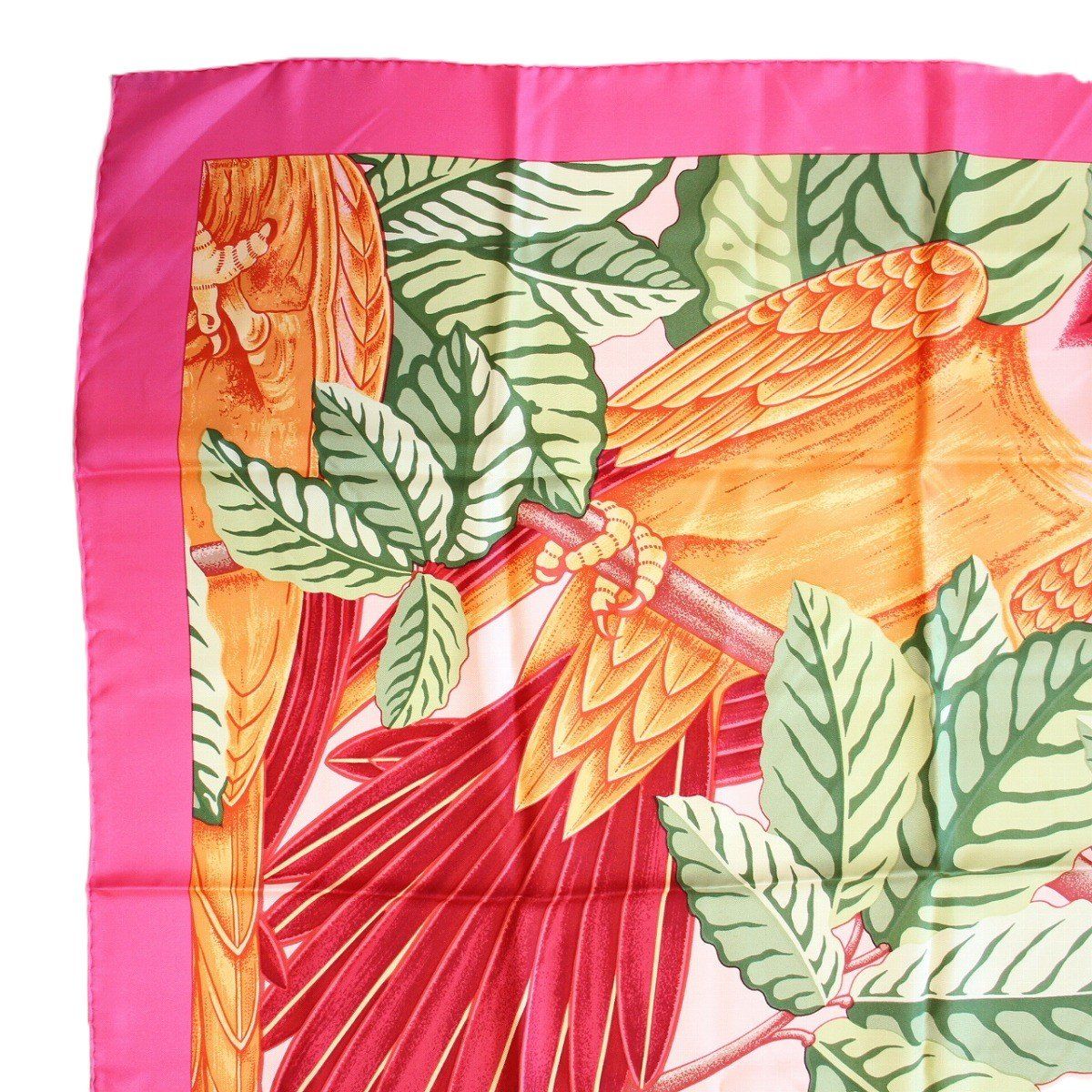 HERMES エルメス カレ 90 スカーフ Les Perroquets detail オウム