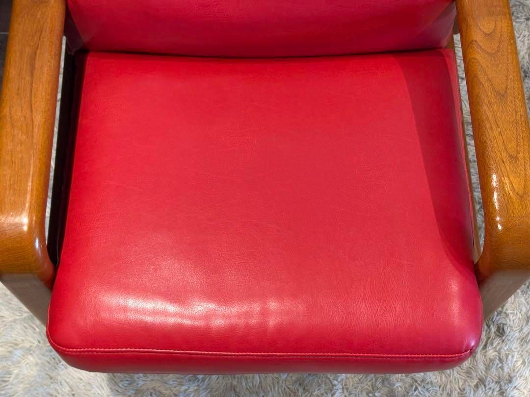 Lオルセン&サン L. olsen & son チーク無垢材 レッドレザー IN