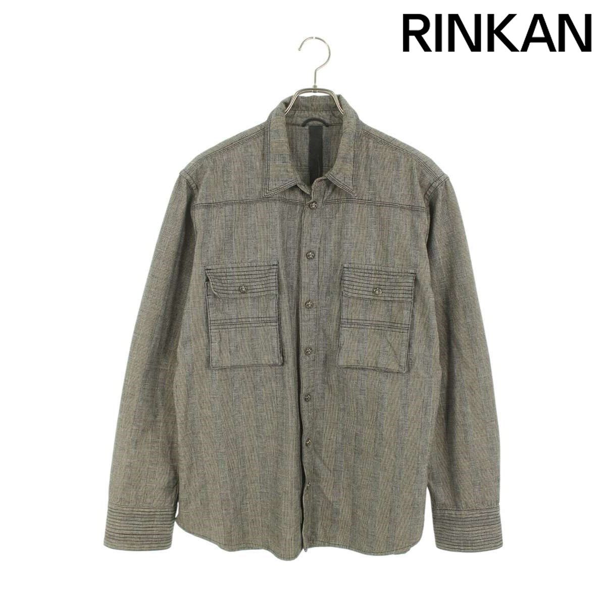 クロムハーツ ARMY FBRC BS FLUER|アーミーシャツ バックBSフ グレンチェックミリタリー長袖シャツ メンズ L
