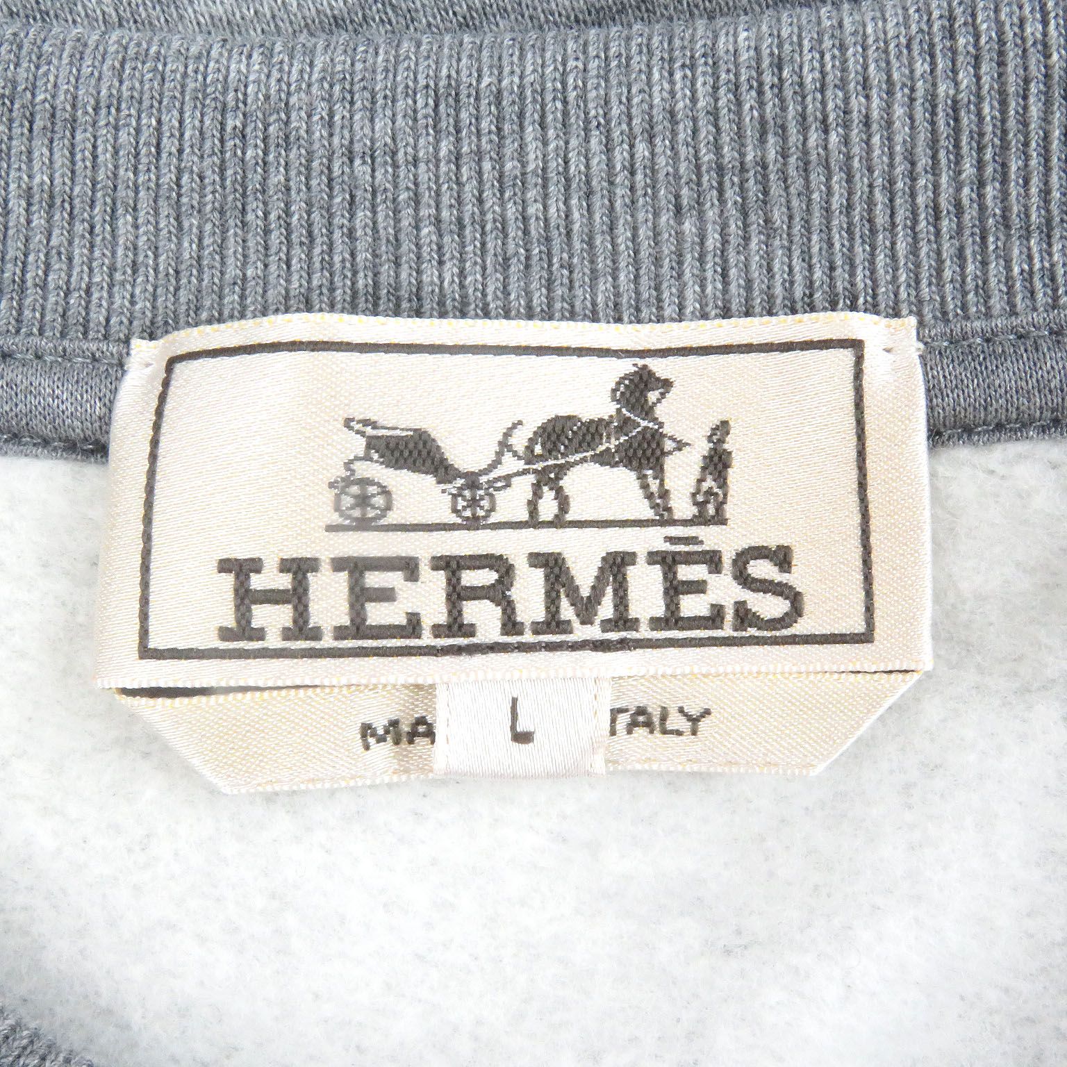HERMES エルメス メタルリー オ カレ ラムレザーパッチスウェット 正規品 未使用品□HERMES エルメス 24AW Metallerie au Carre