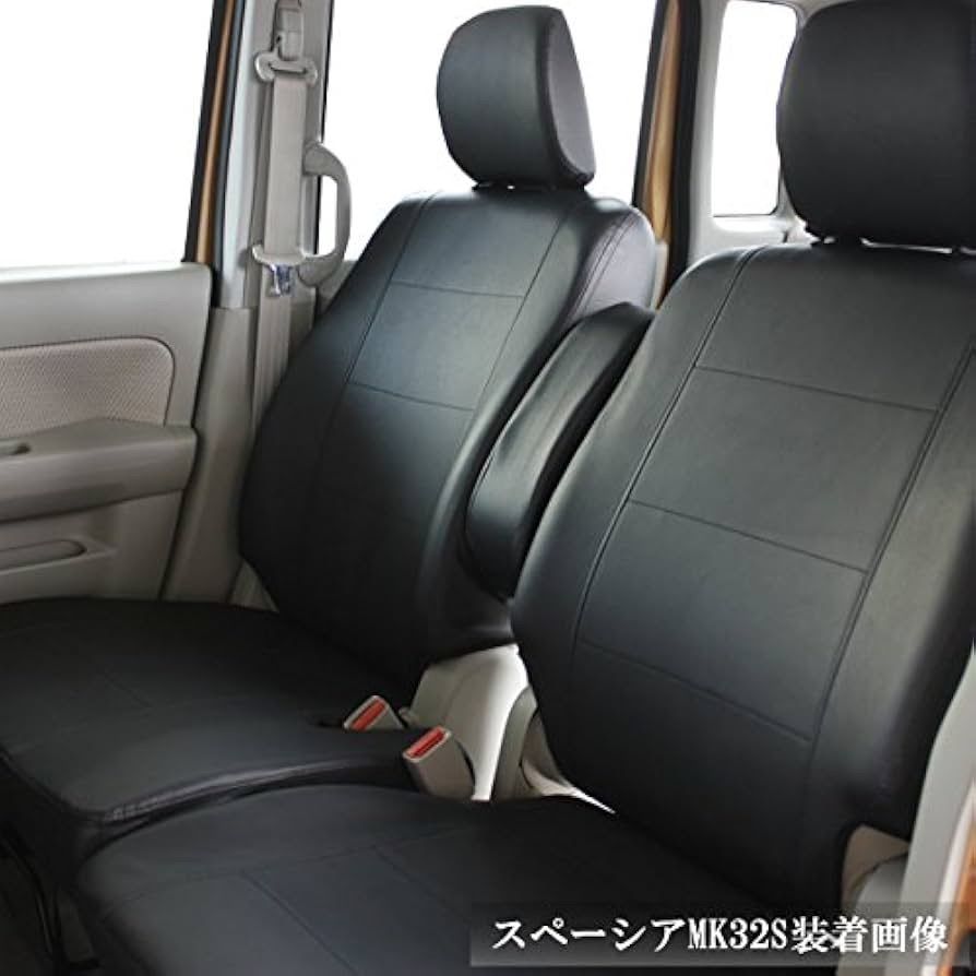 ダイハツ タント タントカスタム シートカバー フェイクレザー ブラック