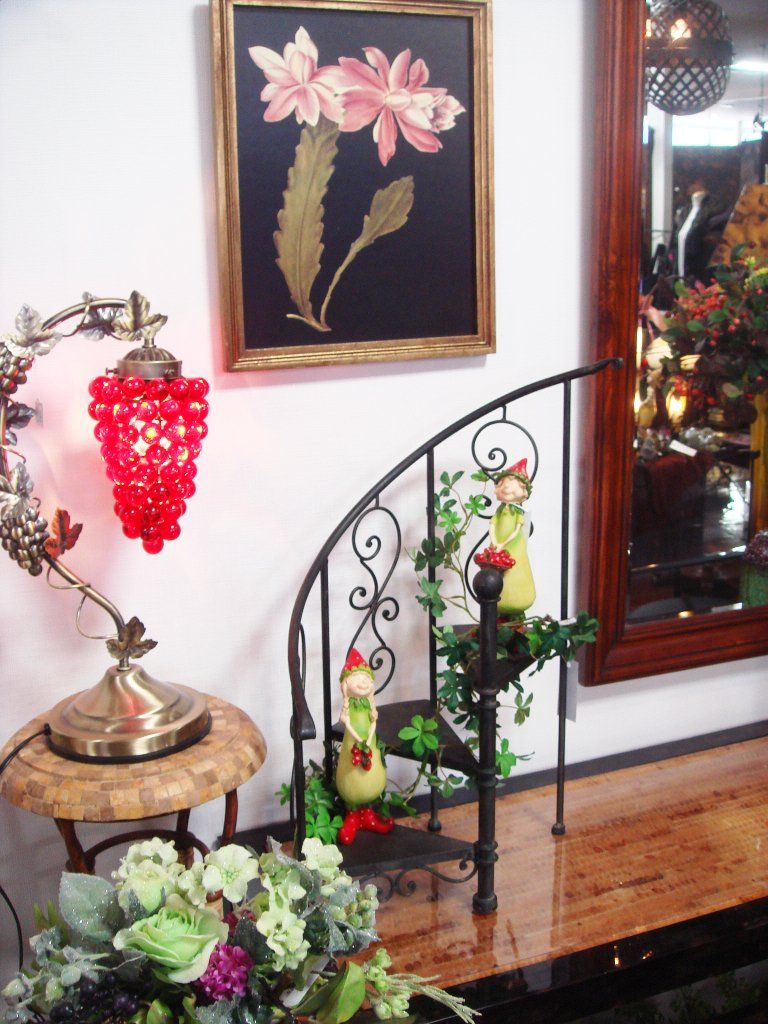 1111TWO001 階段型ディスプレイ台 花台 アンティーク調 かわ畑 YUZUMIYA_COM