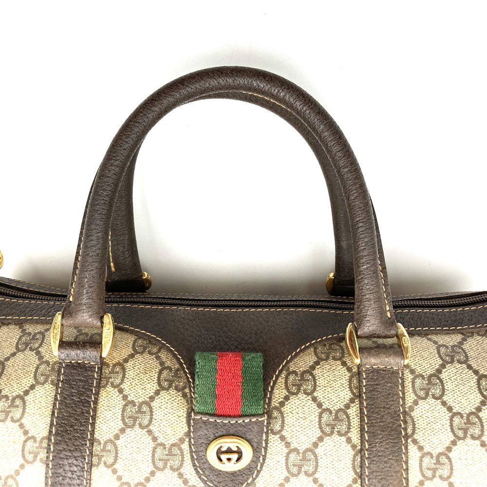 GUCCI グッチ 40 02 ボストンバッグ ハンドバッグ GGスプリーム レザー 
