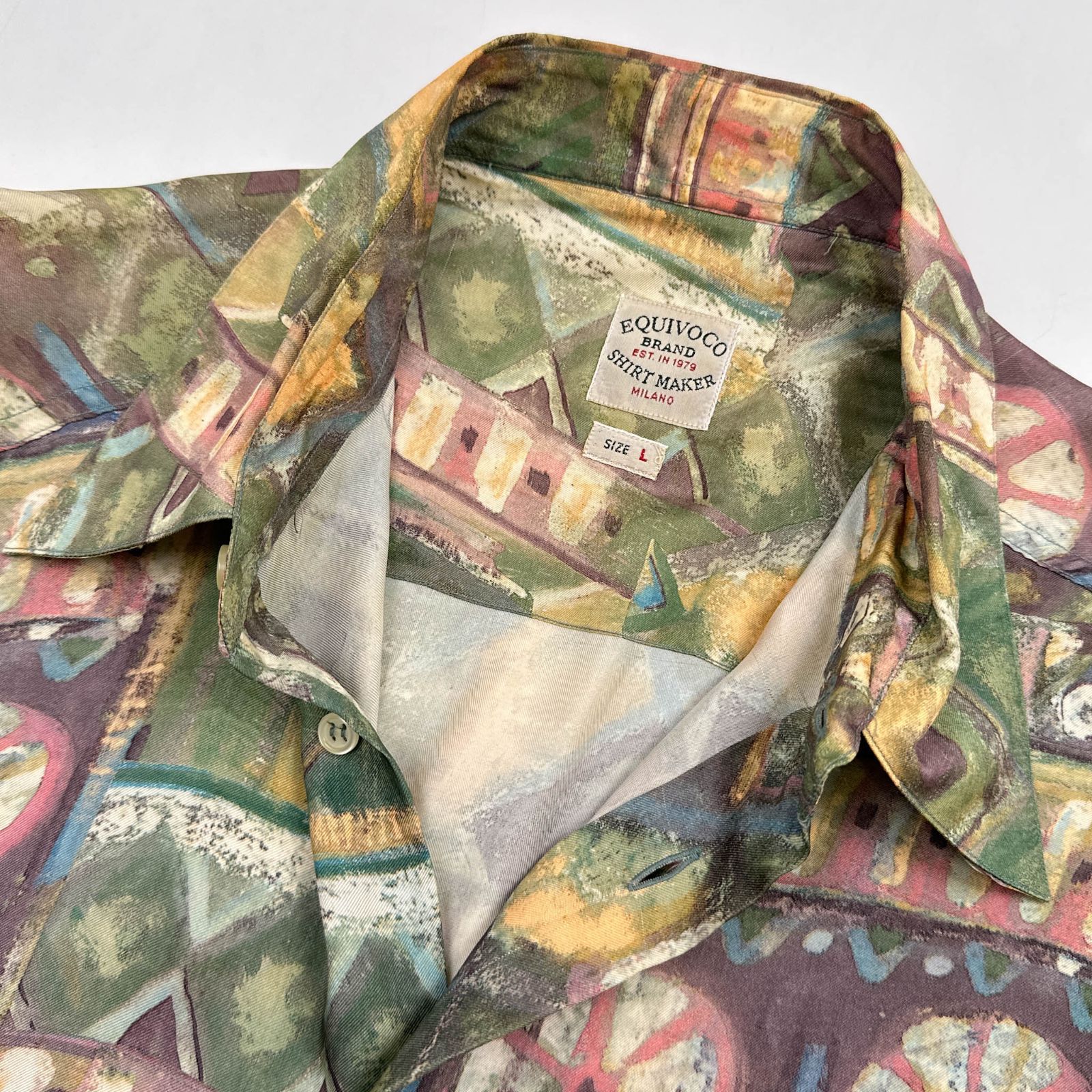 イタリア製 ヴィンテージ EQUIVOCO SHIRT MAKER アート レトロ