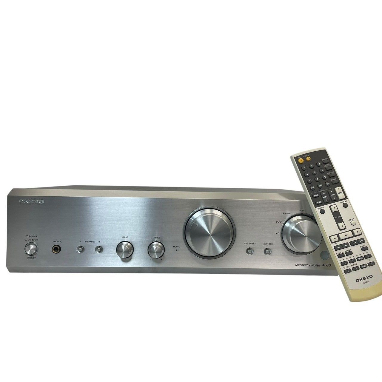 ONKYO A-973 アンプ リモコン付き シルバー ONKYO A-973 アンプ リモコン付き シルバー