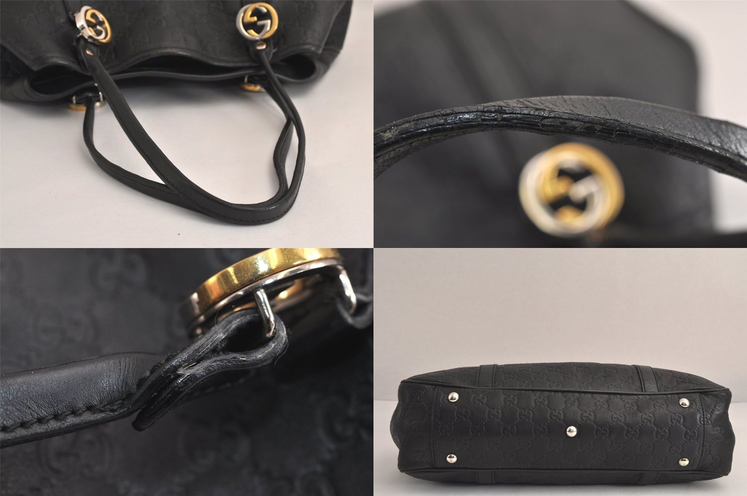 GUCCI グッチ グッチシマ ツインズ ショルダートートバッグ GGレザー 