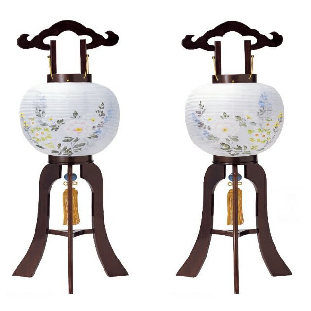 盆提灯 岐阜提灯 置き提灯 銘木行灯 特10号 芹沢 対 セット 高さ77 cm P 27 371 水雷球 電気コード式 初盆 新盆 お盆