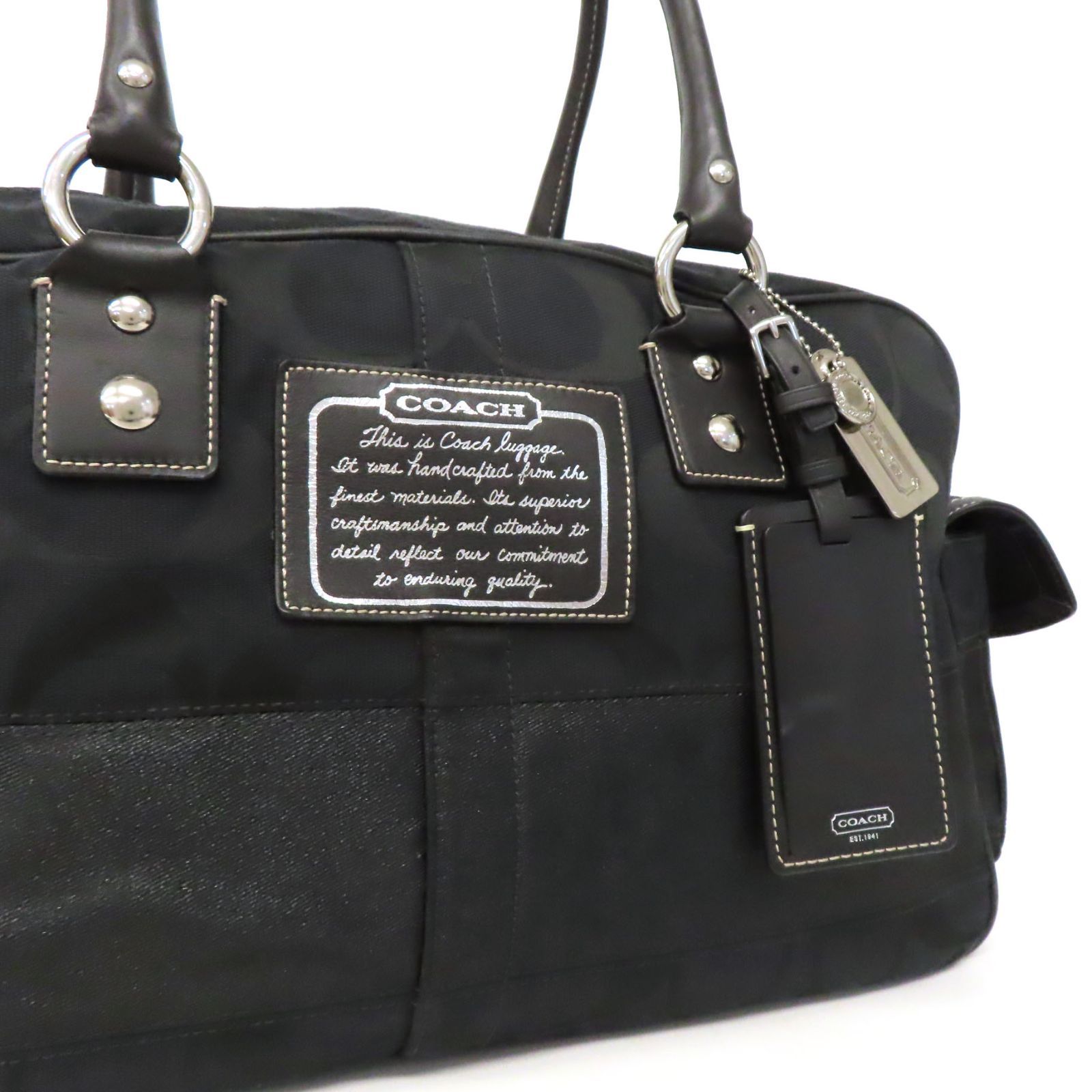 OF25502 美品 COACH コーチ シグネチャー柄 キャンバス×レザー