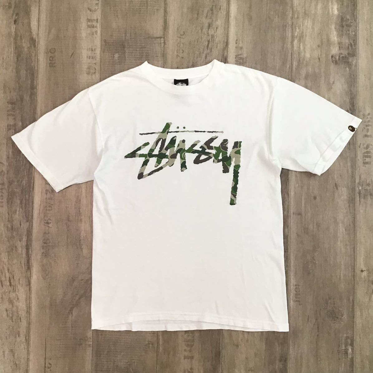 ネット用語、 稀少 STUSSY APE 30周年コラボTee 1stカモ L ワールド