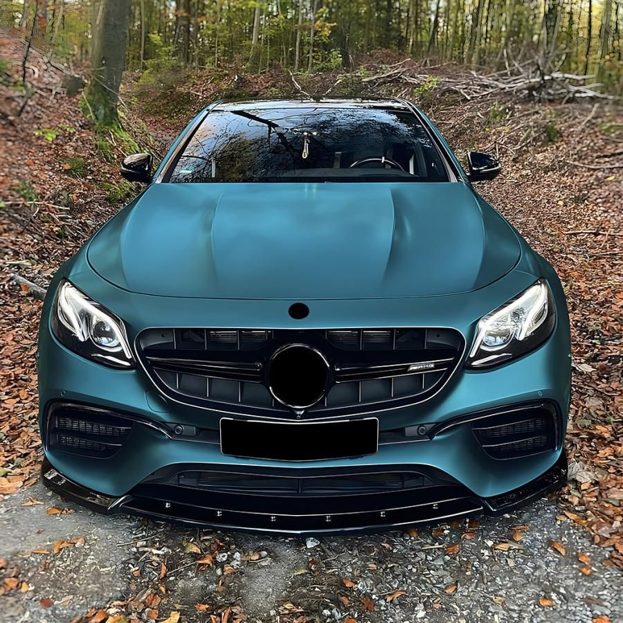 スポーティ全開 メルセデス ベンツ フロントバンパー リップ スポイラー W213 S213 E63 E63S Eクラス セダン ワゴン 前期 黒  b12235