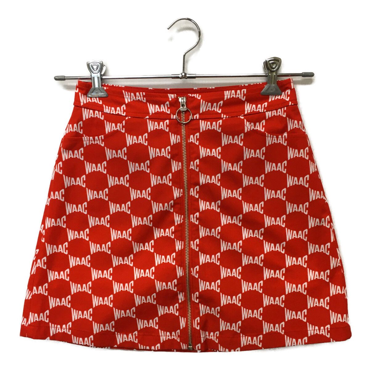 中古 レディース ワック WAAC スカート 1(S) 赤×白 レッド×ホワイト