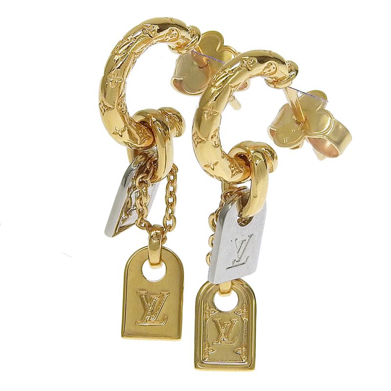 Louis Vuitton ピアス ブックルドレイユ ナノグラム プラネット ルイヴィトン LOUIS VUITTON ブックルドレイユ ナノグラム プラネット