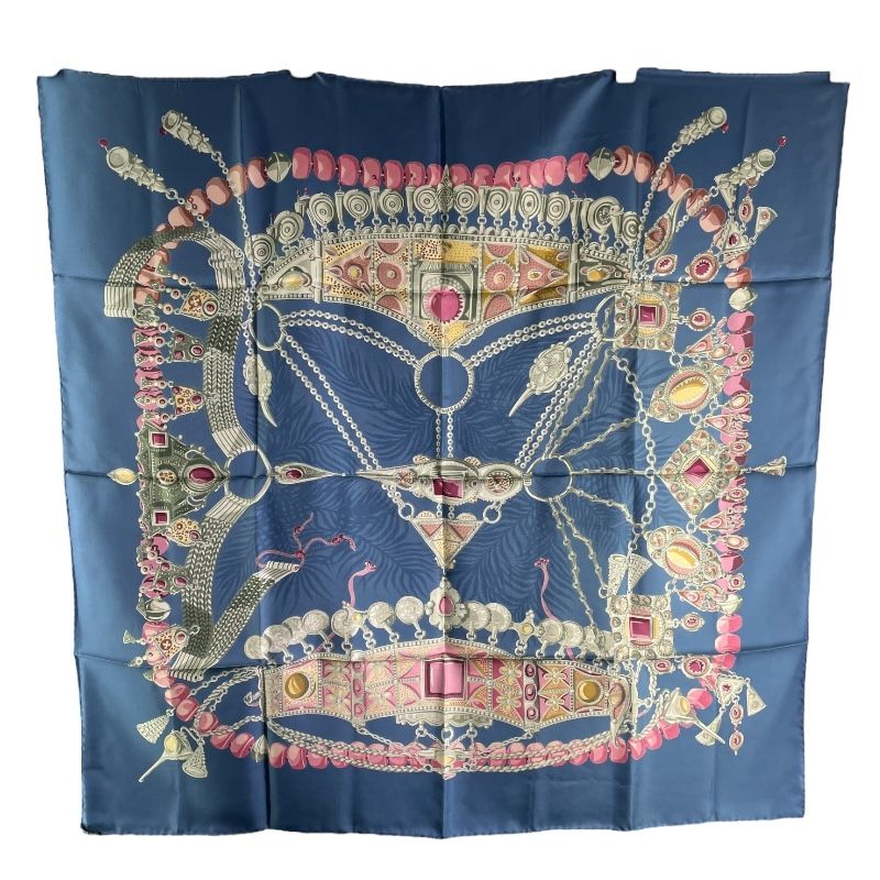 エルメス HERMES カレ90 貴重な場所 マルチカラー シルク レディース  