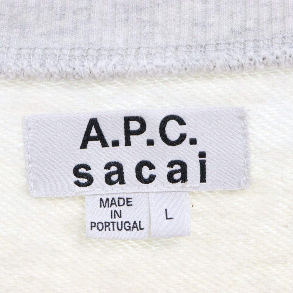 Sacai (サカイ) 21SS× A.P.C. アーペーセー Tani Sweatshirt プリント スウェット トレーナー 長袖 プルオーバー  裏毛 グレー - メルカリ