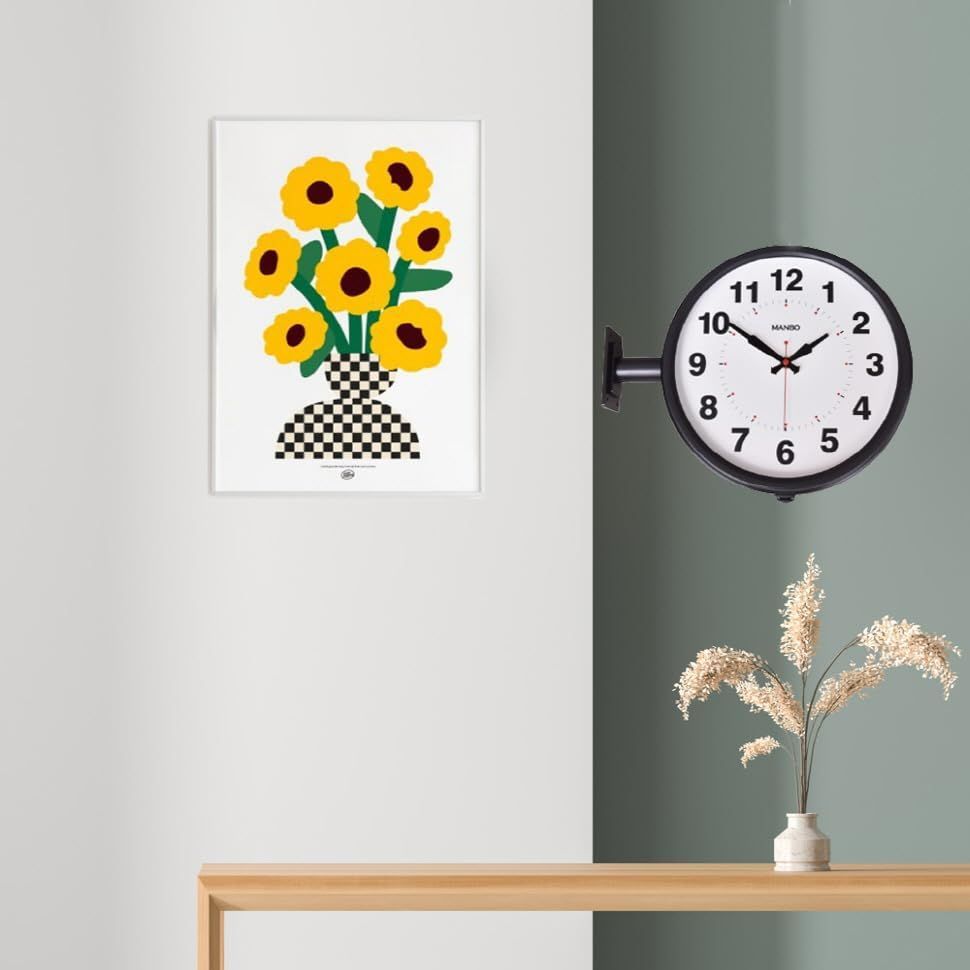 両面掛け時計manbo 両面掛時計－文字盤直径27CM 非電波 掛け時計