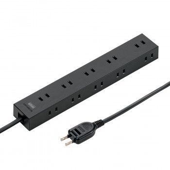 サンワサプライ 電源タップ 2P 10個口 強力ネオジムマグネット シャッター付 3m ブラック TAP-2210-3BK
