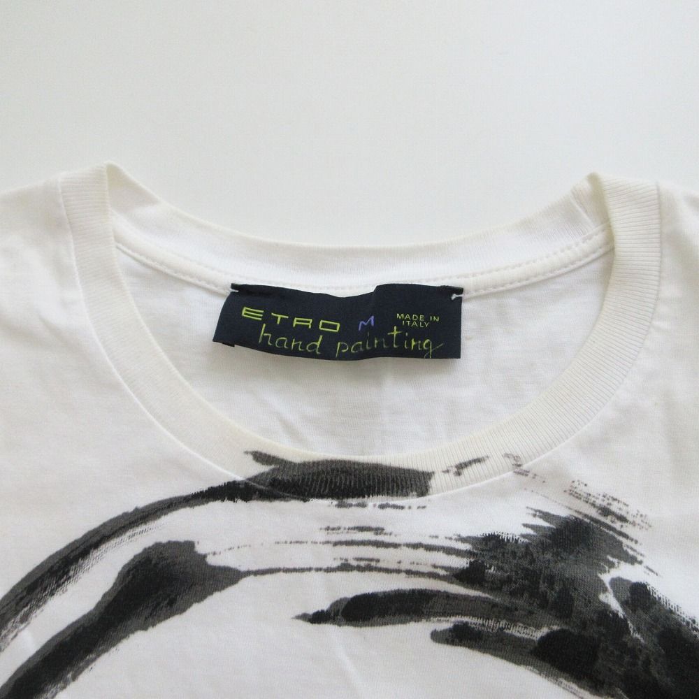 エトロ ETRO ハンドペインティング Tシャツ バラ 半袖 ホワイト