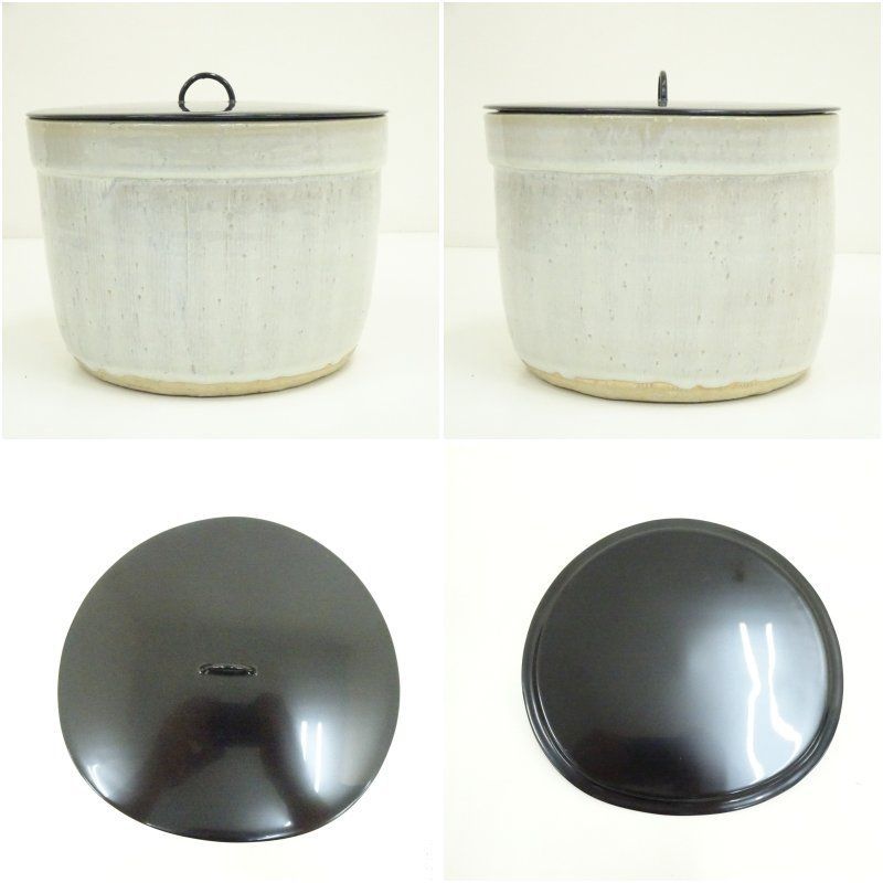 萩焼 十三代坂田泥華造 萩首水指（共箱） 水